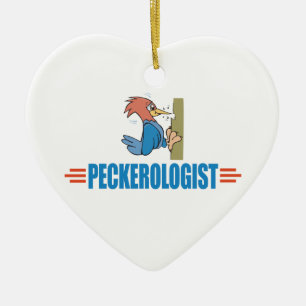 Funny Vogelbeobachtung Woodpecker Keramik Ornament