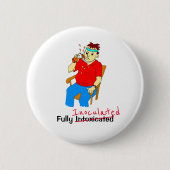 Funny voll geimpft Cartoon Männchen 6 cm Runde Bad Button (Vorderseite)