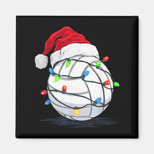 Funny Volleyball Ball Christmas Graphics Lights Lo Magnet (Vorne)