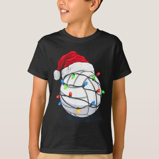 Funny Volleyball Ball Christmas Graphics Lights Lo T-Shirt (Vorderseite)