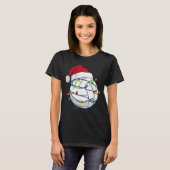 Funny Volleyball Ball Christmas Graphics Lights Lo T-Shirt (Vorne ganz)