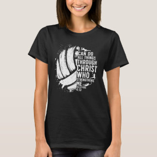 Funny Volleyball Christliches Design Männer Frauen T-Shirt