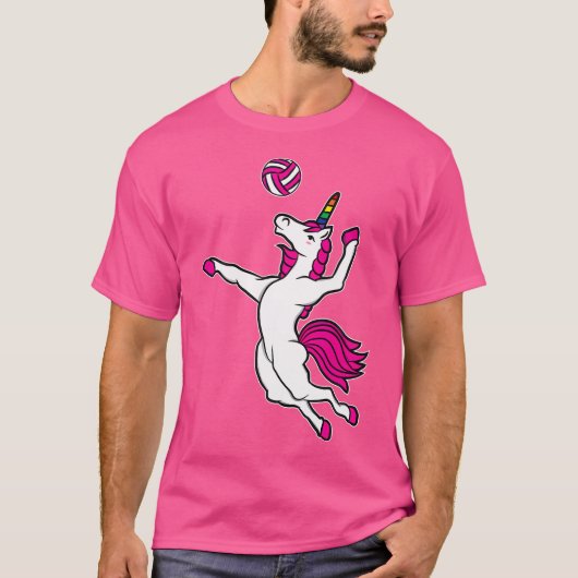 Funny Volleyball Einhorn für Volleyball Girls T-Shirt (Vorderseite)