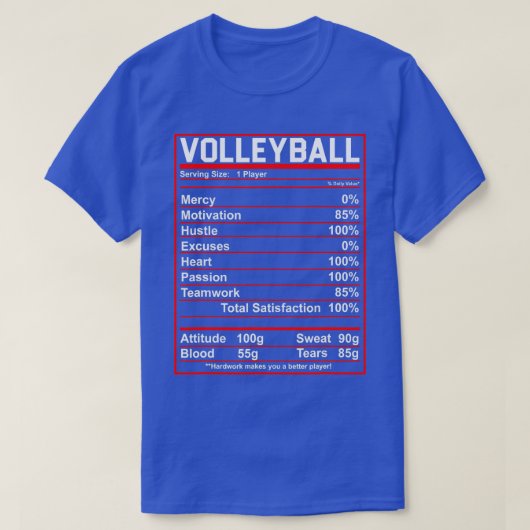 Funny Volleyball Ernährung Fakten Frauen Männer T-Shirt (Design vorne)