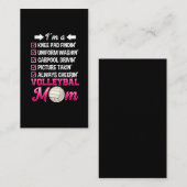 Funny Volleyball Mama jubelt Mutter Unterstützung Visitenkarte (Vorne/Hinten)