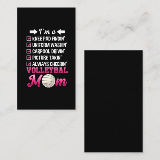Funny Volleyball Mama jubelt Mutter Unterstützung Visitenkarte (Vorne/Hinten)