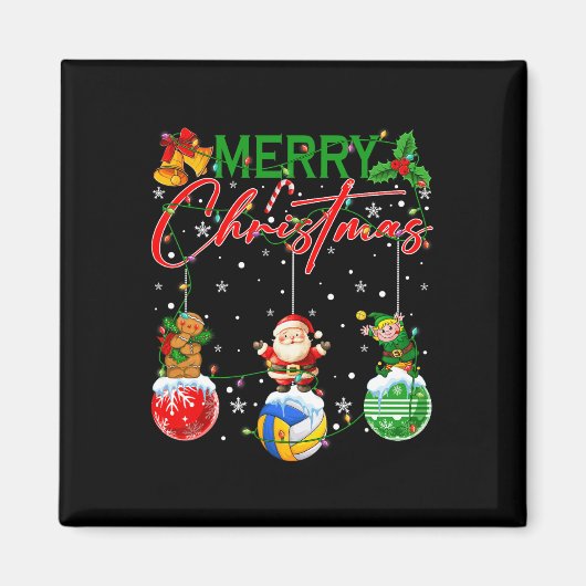 Funny Volleyball Ornamente Weihnachtsbaum Lichter Magnet (Vorne)