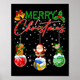 Funny Volleyball Ornamente Weihnachtsbaum Lichter  Poster
