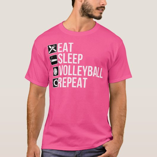 Funny Volleyball Player - isst Sleep Volleyball T-Shirt (Vorderseite)