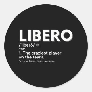 Funny Volleyball Players Libero Runder Aufkleber