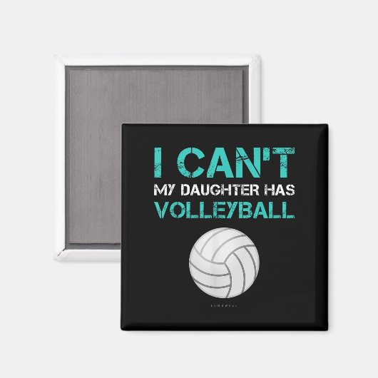 Funny Volleyball Shirt_ Ich kann meine Tochter nic Magnet (Vorderseite/Rückseite)