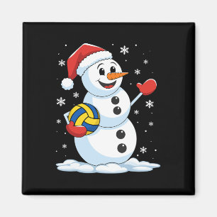 Funny Volleyball Snowman Weihnachtsvolleyball-Spie Magnet