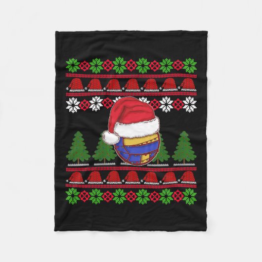 Funny Volleyball Team Ugly Sweater Christmas Light Fleecedecke (Vorderseite)
