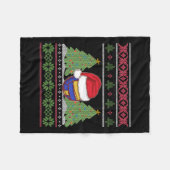 Funny Volleyball Team Ugly Sweater Christmas Light Fleecedecke (Vorderseite (Horizontal))