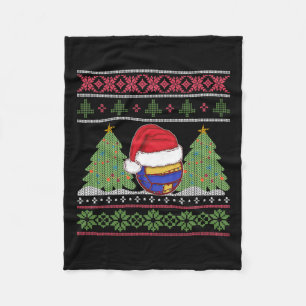 Funny Volleyball Team Ugly Sweater Christmas Light Fleecedecke