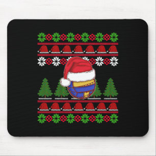 Funny Volleyball Team Ugly Sweater Christmas Light Mousepad