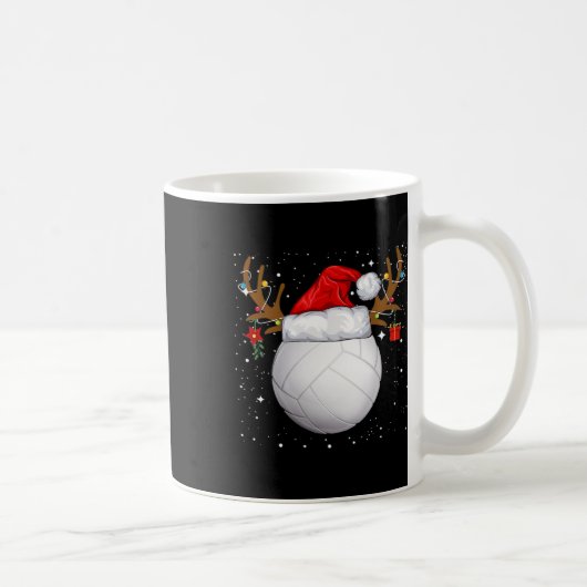 Funny Volleyball Weihnachtsmannmütze Weihnachtsfei Kaffeetasse (Rechts)