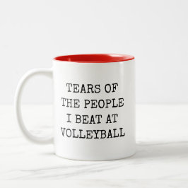 Funny Volleyball Zweifarbige Tasse