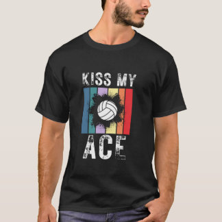 Funny Volleyballs KISS MEIN ACE Retro Sonnenunterg T-Shirt