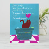 Funny von Bad Cat Custom Valentine Karte (Stehend Vorderseite)
