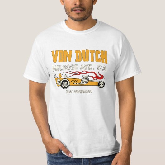 Funny Von Dutch Retro Drag Car T-Shirt (Vorderseite)