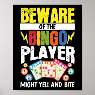 Funny Vorsicht vor dem Bingo-Spieler: könnte schre Poster
