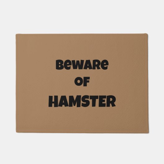 Funny "Vorsicht vor Hamster" Moderne Typografie Fußmatte (Vorderseite)