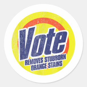 Funny Vote entfernt Stubborn Orange Stains Anti Runder Aufkleber