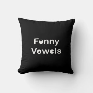 Funny Vowels Futuristic White Classic Kissen