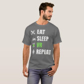 Funny VR Gamer Virtual Reality Gaming Eat Sleep VR T-Shirt (Vorne ganz)
