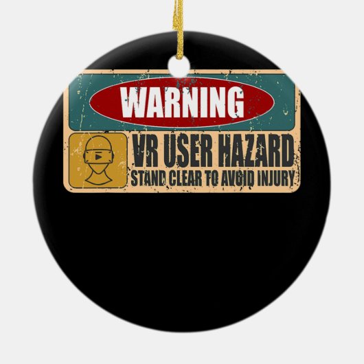 Funny VR User Hazard Gamer dachte Virtual Reality Keramik Ornament (Hinten)