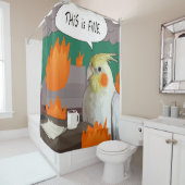 Funny Wacky Cockatiel Meme Dies ist ein schönes gr Duschvorhang (Beispiel)