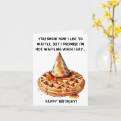 Funny Waffle Birthday-Nachricht mit Hat Karte (Gelbe Blume)