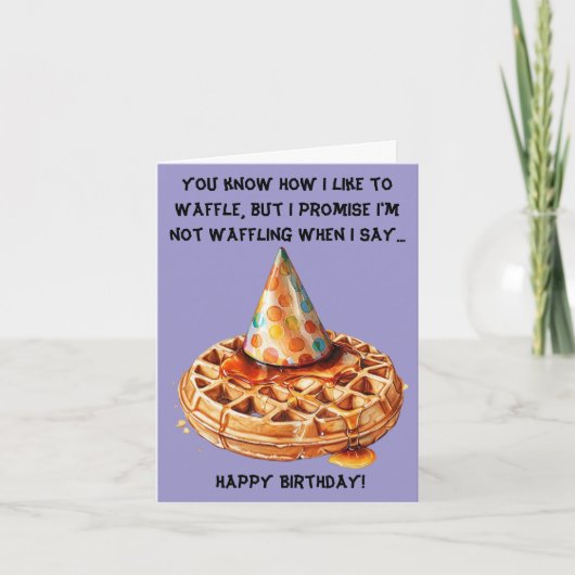 Funny Waffle Birthday-Nachricht mit Hat Karte (Vorderseite)