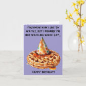 Funny Waffle Birthday-Nachricht mit Hat Karte (Gelbe Blume)