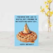 Funny Waffle Birthday-Nachricht mit Hat Karte (Gelbe Blume)