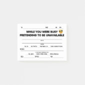 Funny "Während du weg warst" Memo Post-it Klebezettel (Vorderseite)