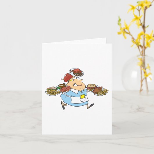 Funny Waitress Karte (Gelbe Blume)