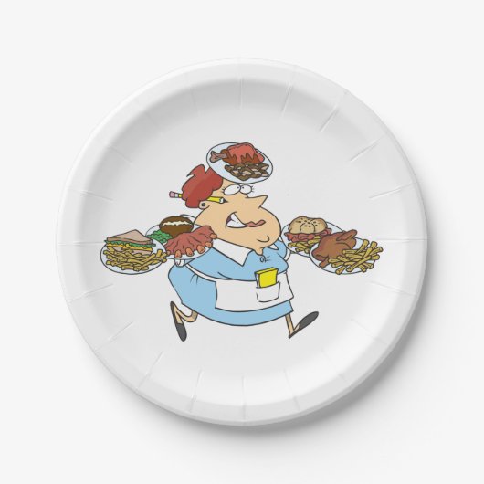 Funny Waitress Pappteller (Vorderseite)