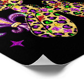 Funny Walk es wie ein Hund Mardi Gras Leopard Desi Poster (Ecke)