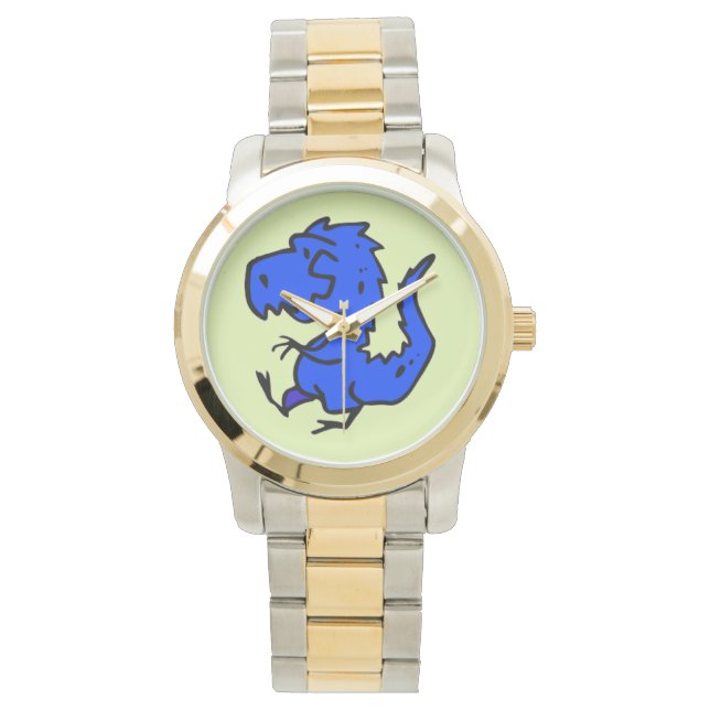 Funny Walking Blue Dinner Armbanduhr (Vorderseite)