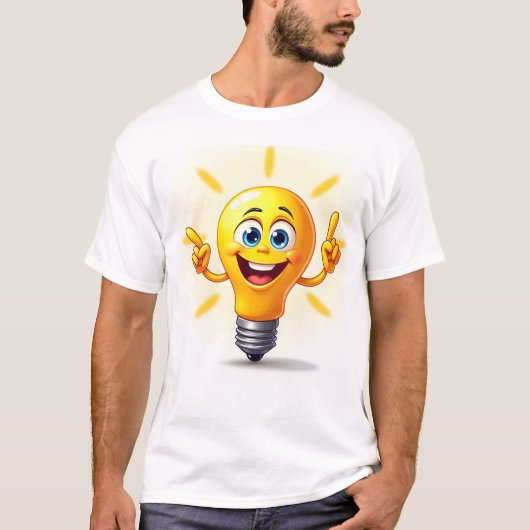 Funny Walking Cartoon Lichtkugel Illustration T-Shirt (Vorderseite)