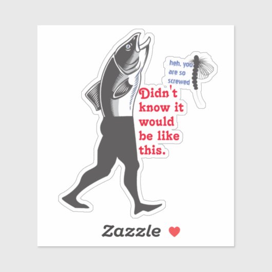 Funny Walking Fish atheis Evolution Unfall Aufkleber (Blatt)