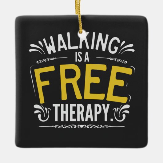 Funny Walking ist ein kostenloses Therapieangebot Keramikornament (Vorderseite)