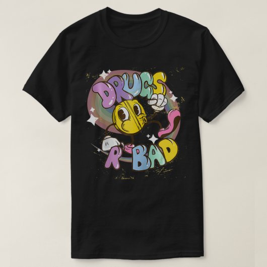 Funny Walking Pill Drogen sind Bad Zip T-Shirt (Design vorne)