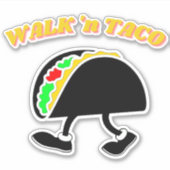 Funny Walking Taco Vinyl Decal Stricker Aufkleber (Vorderseite)