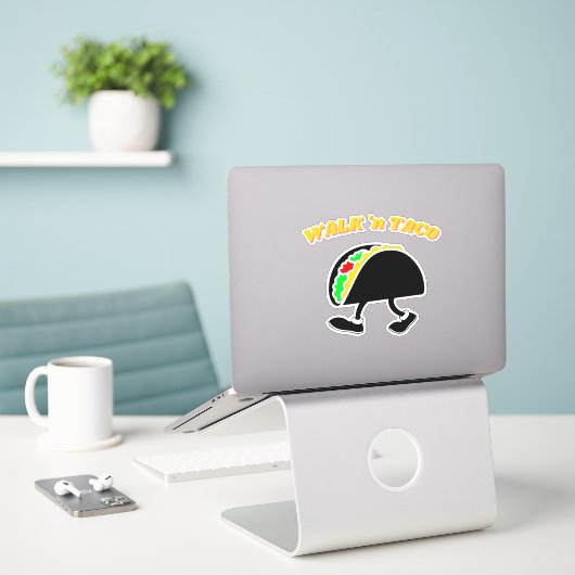 Funny Walking Taco Vinyl Decal Stricker Aufkleber (Laptop auf Schreibtisch)
