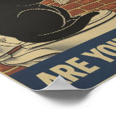 Funny Wall Art - Kacke du? Katze auf Toilette Poster (Ecke)