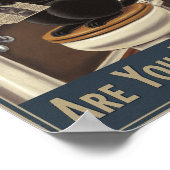 Funny Wall Art - Kacke du? Katze auf Toilette Poster (Ecke)