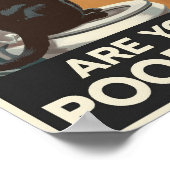 Funny Wall Art - Kacke du? Katze auf Toilette Poster (Ecke)